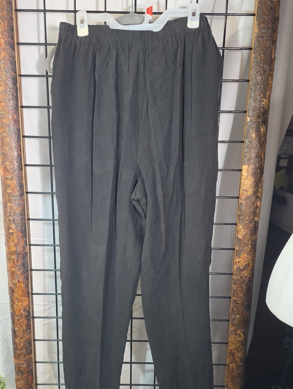 Straight-Leg Pull-On Silk Pants in Black
